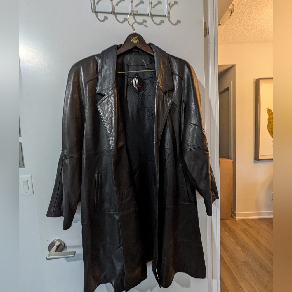 Vintage Tibor Leathers Black Genuine Leather Jacket - 2X